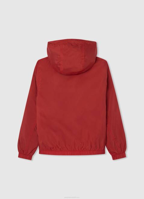 Pepe Jeans Hooded Windbreaker Jacket Boy Studio Red Z22X1564