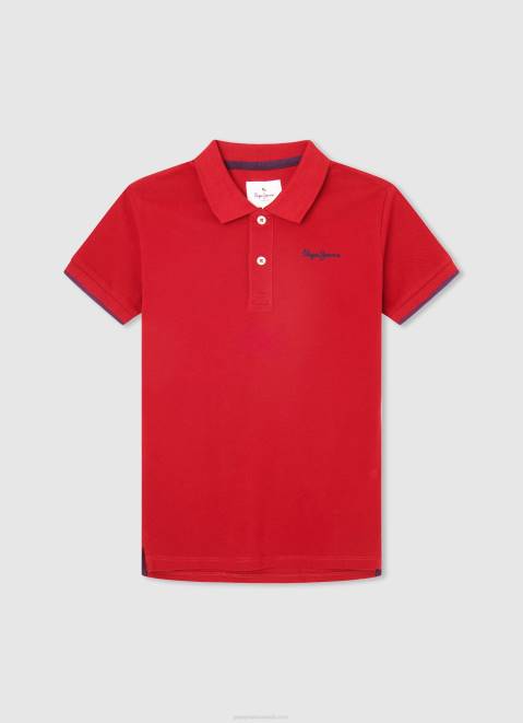 Pepe Jeans Embroidered Logo Pique Polo Shirt Boy Dulwich Z22X1673