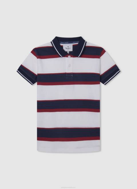 Pepe Jeans Embroidered Logo Pique Polo Shirt Boy Red Z22X1672