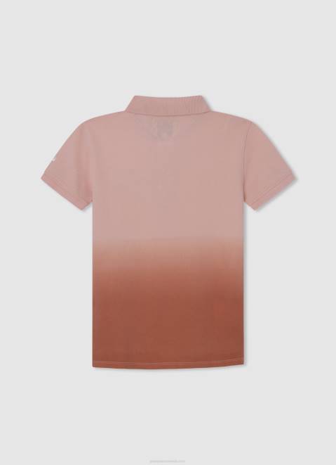 Pepe Jeans Faded Pique Polo Shirt Boy Squash Orange Z22X1668