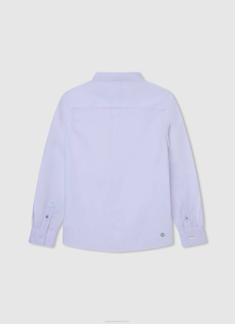 Pepe Jeans Mapleton Shirt With Mao Collar Boy Off White Z22X1671