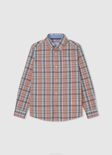 Pepe Jeans Marple Checkered Poplin Shirt Boy Studio Red Z22X1659