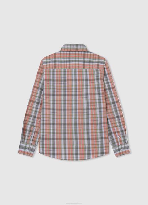 Pepe Jeans Marple Checkered Poplin Shirt Boy Studio Red Z22X1659