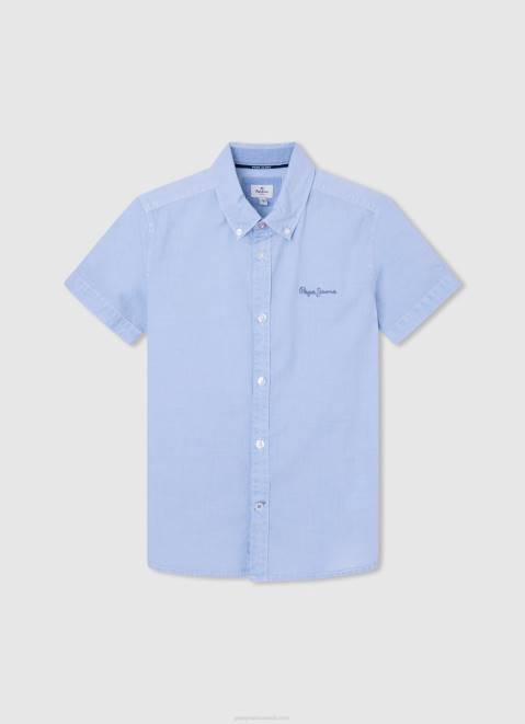 Pepe Jeans Misterton Short Sleeved Shirt Boy Bleach Blue Z22X1674