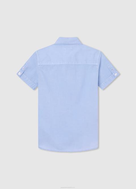 Pepe Jeans Misterton Short Sleeved Shirt Boy Bleach Blue Z22X1674