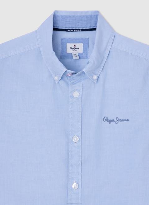 Pepe Jeans Misterton Short Sleeved Shirt Boy Bleach Blue Z22X1674