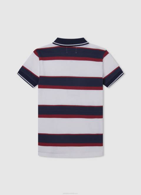 Pepe Jeans Striped Print Polo Shirt Boy Jarman Z22X1670