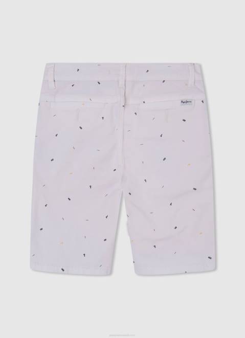 Pepe Jeans P Print Chino Shorts Boy Denim Z22X1690