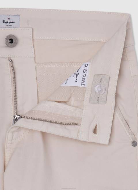 Pepe Jeans Regular Fit Chino Shorts Boy Ivory Z22X1697