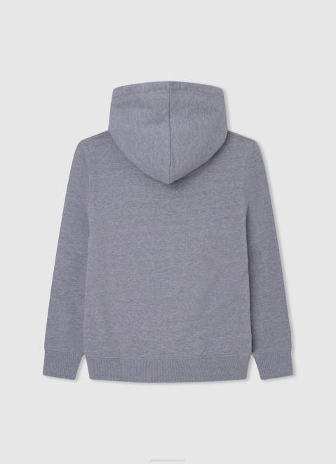 Pepe Jeans Adjustable Cotton Hoodie Boy Grey Marl Z22X1587