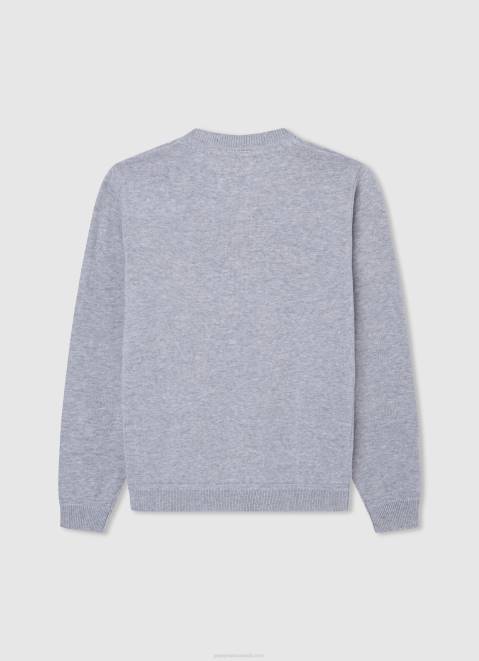 Pepe Jeans Cotton Embroidered Logo Jersey Boy Grey Marl Z22X1588