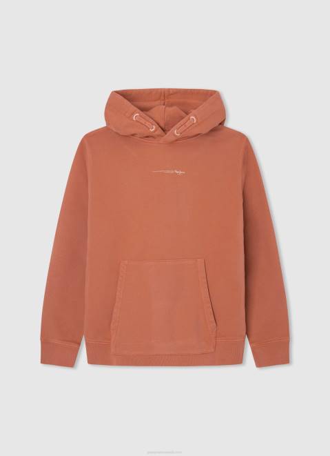Pepe Jeans Cotton Hooded Jumper Boy Squash Orange Z22X1598