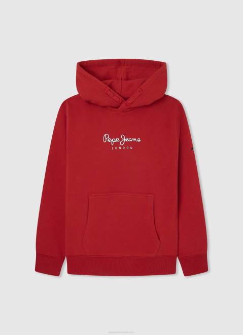 Pepe Jeans Cotton Hooded Jumper Boy Studio Red Z22X1581