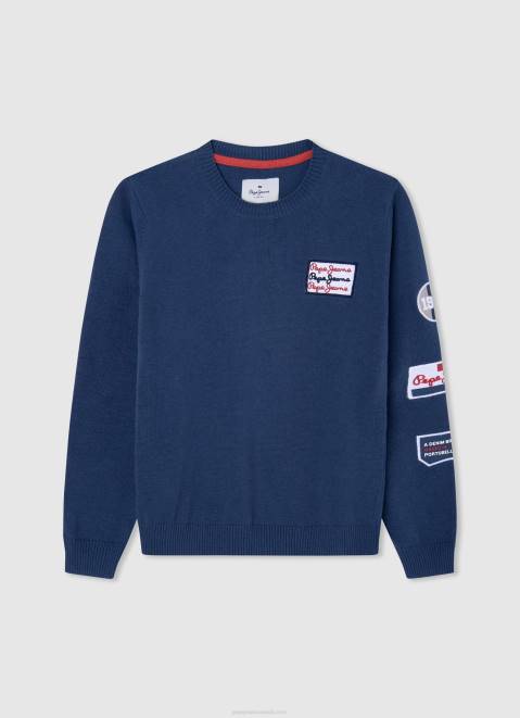 Pepe Jeans Cotton Jersey With Patched Details Boy Jarman Z22X1597