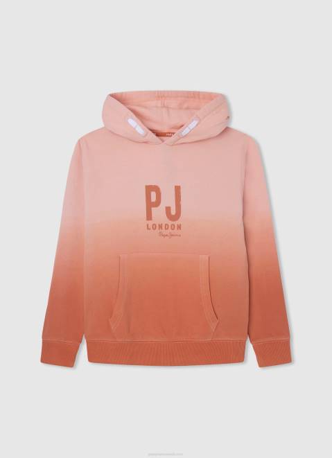 Pepe Jeans Faded Hooded Jumper Boy Squash Orange Z22X1583
