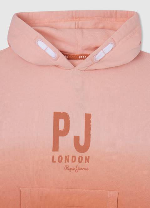 Pepe Jeans Faded Hooded Jumper Boy Squash Orange Z22X1583
