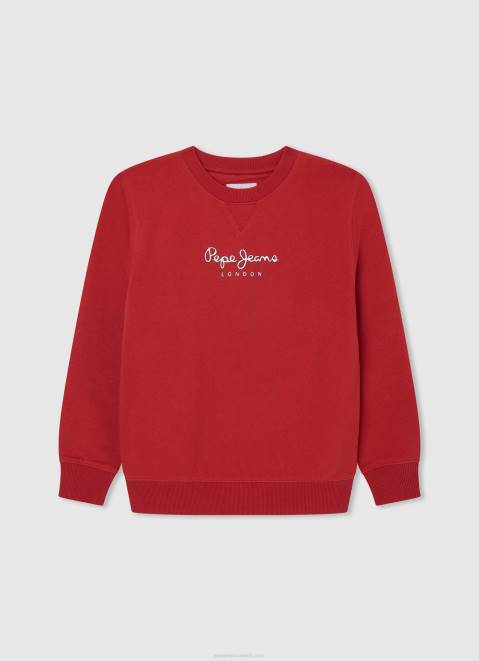 Pepe Jeans Logo Printed Jumper Boy Studio Red Z22X1595