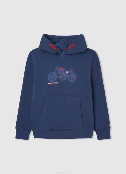 Pepe Jeans Motorcycle Hooded Jumper Boy Jarman Z22X1596