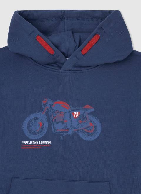 Pepe Jeans Motorcycle Hooded Jumper Boy Jarman Z22X1596