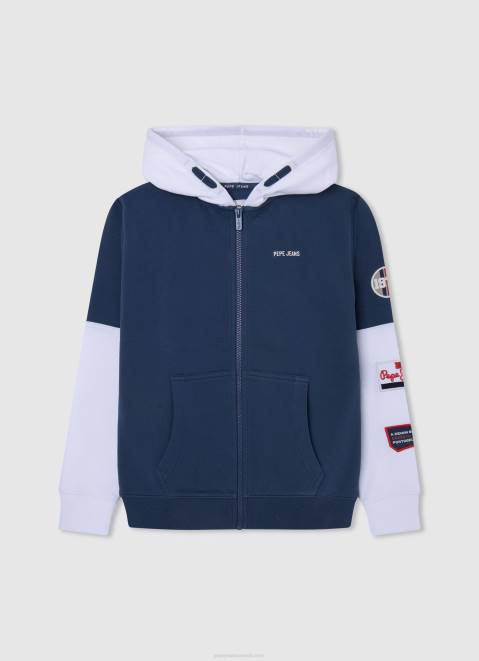Pepe Jeans Motorcycle Hooded Jumper Boy Jarman Z22X1596