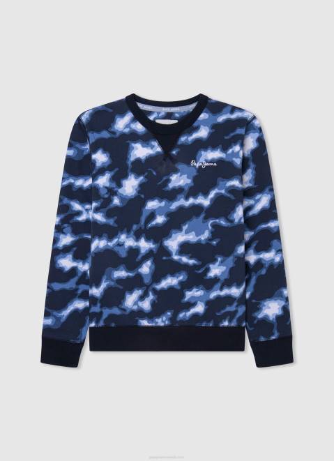 Pepe Jeans Printed Logo Cotton Jumper Boy Ozzy Z22X1593