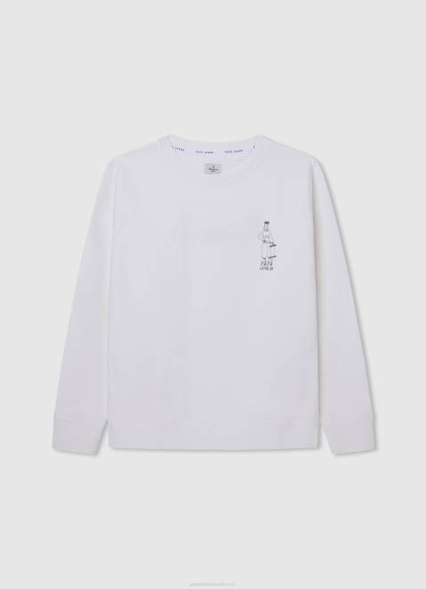Pepe Jeans Skater Cotton Jumper Boy Off White Z22X1586