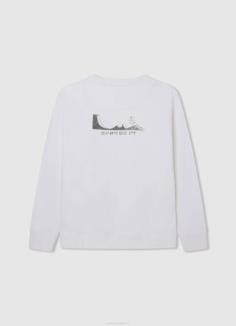 Pepe Jeans Skater Cotton Jumper Boy Off White Z22X1586