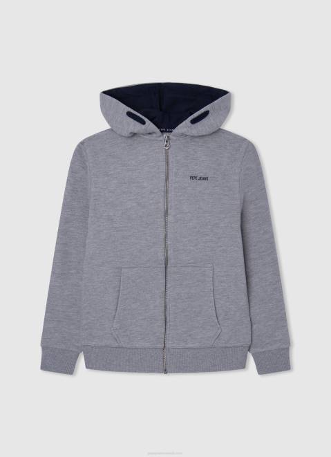 Pepe Jeans Zipped Cotton Jumper Boy Grey Marl Z22X1589