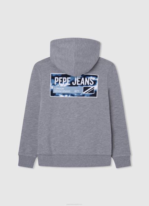 Pepe Jeans Zipped Cotton Jumper Boy Grey Marl Z22X1589