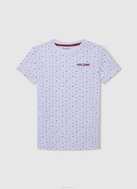 Pepe Jeans All Over Printed T-Shirt Boy White Z22X1627