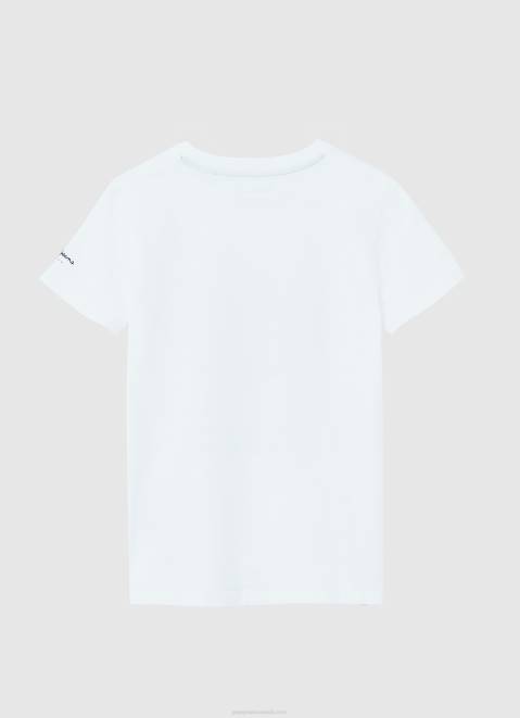 Pepe Jeans Flag And Logo T-Shirt Boy White Z22X1609