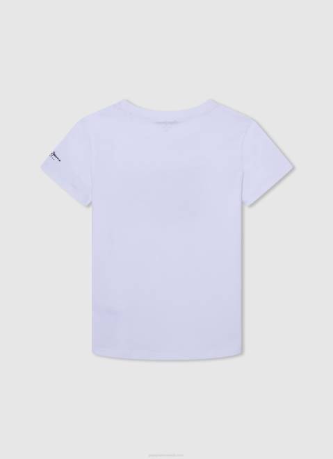 Pepe Jeans Flag And Logo T-Shirt Boy White Z22X1609