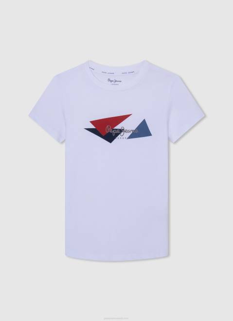 Pepe Jeans Flag Logo T-Shirt Boy White Z22X1606