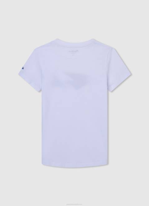 Pepe Jeans Flag Logo T-Shirt Boy White Z22X1606