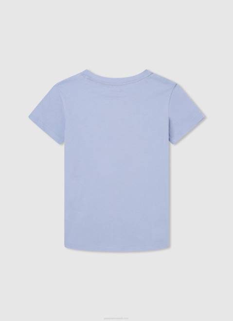 Pepe Jeans Logo Basic T-Shirt Boy Bleach Blue Z22X1637