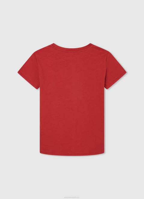 Pepe Jeans Logo Basic T-Shirt Boy Studio Red Z22X1625