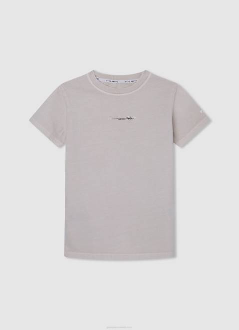 Pepe Jeans Logo Print T-Shirt Boy Ivory Z22X1626