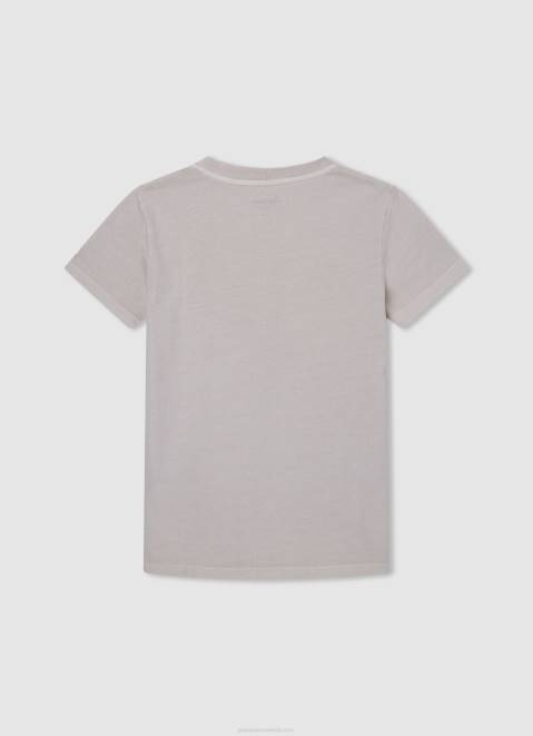 Pepe Jeans Logo Print T-Shirt Boy Ivory Z22X1626