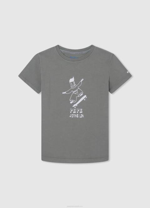 Pepe Jeans Logo Print T-Shirt Boy Squash Orange Z22X1617