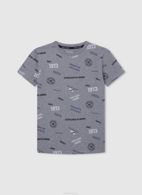 Pepe Jeans Logo Print T-Shirt Boy Studio Red Z22X1647