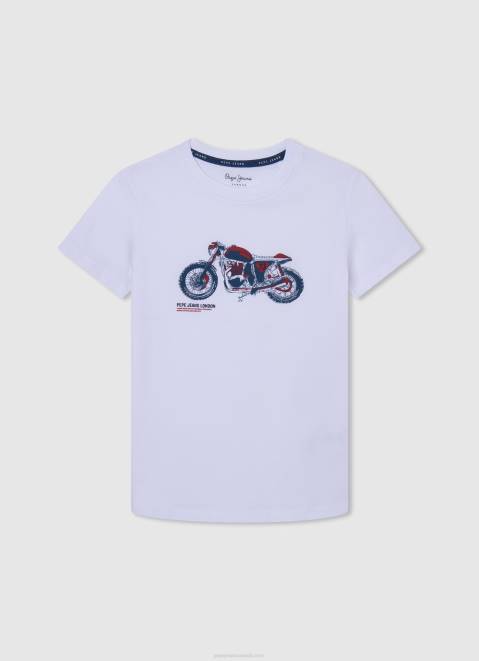Pepe Jeans Logo Print T-Shirt Boy Studio Red Z22X1647