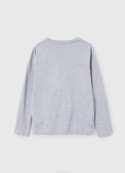 Pepe Jeans Long-Sleeved Front Logo T-Shirt Boy Grey Marl Z22X1631
