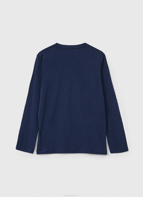 Pepe Jeans Long-Sleeved Front Logo T-Shirt Boy Navy Z22X1630