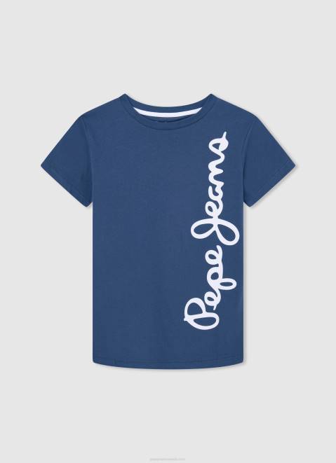 Pepe Jeans Vertical Logo Cotton T-Shirt Boy Jarman Z22X1649