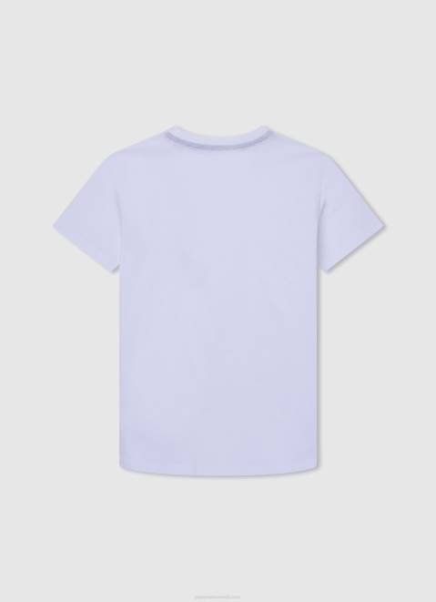 Pepe Jeans Vertical Logo Cotton T-Shirt Boy White Z22X1618