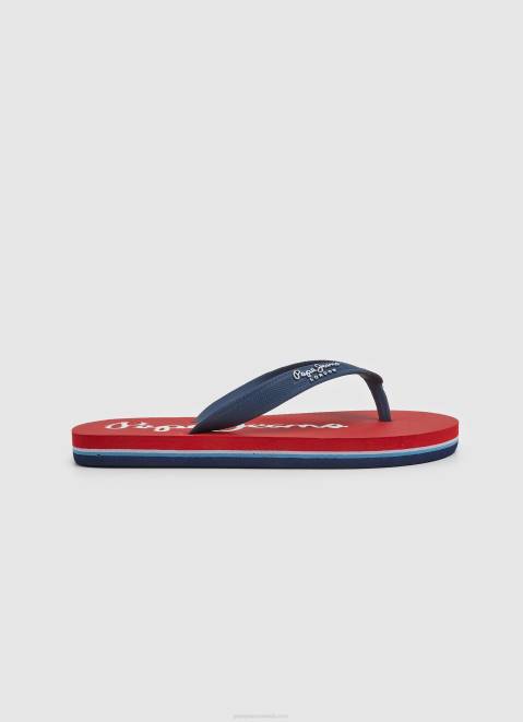 Pepe Jeans Bay Beach Basic Beach Flip Flops Boy Red Z22X1556