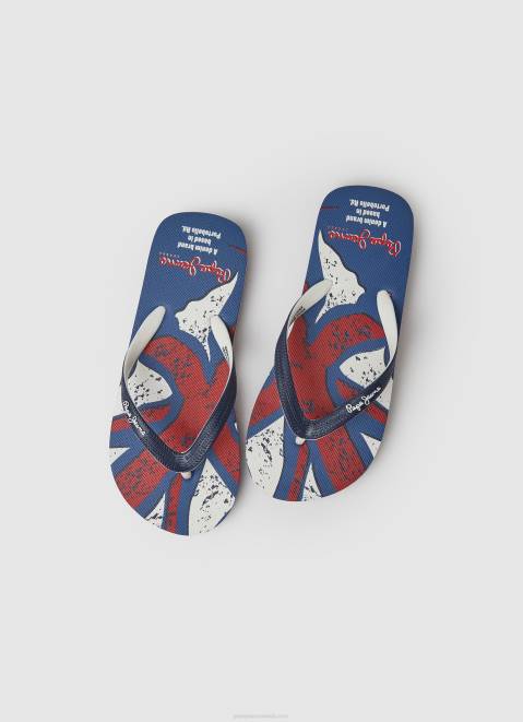 Pepe Jeans Beach Flag Flip Flops Boy Navy Z22X1558