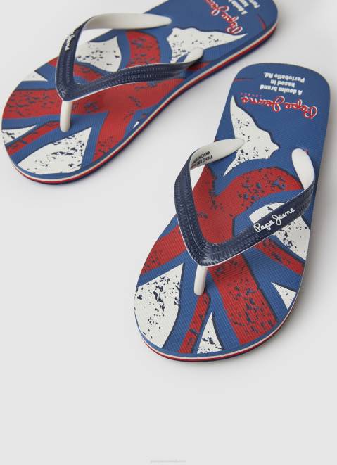 Pepe Jeans Beach Flag Flip Flops Boy Navy Z22X1558