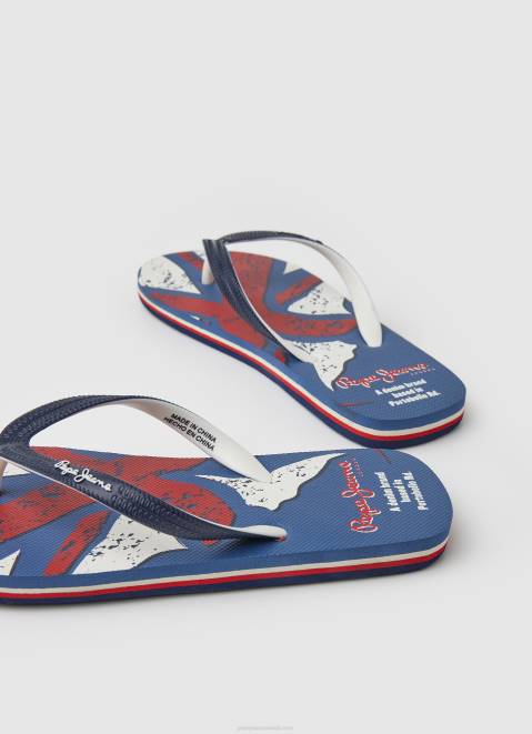 Pepe Jeans Beach Flag Flip Flops Boy Navy Z22X1558