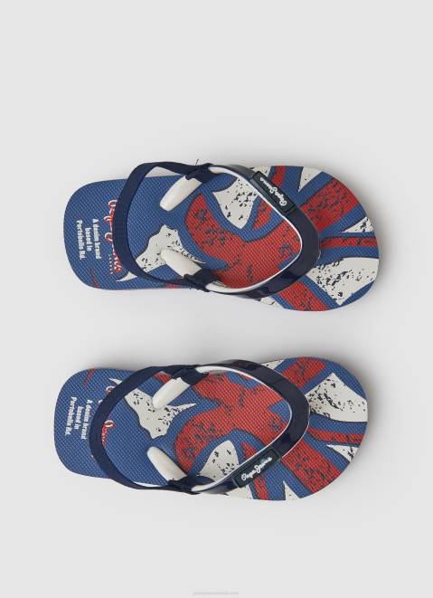 Pepe Jeans Beach Flag Flip Flops Boy Navy Z22X1559